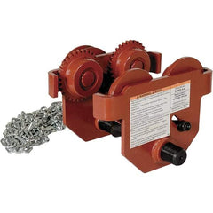 Vestil - 2 Ton Capacity Low Profile Manual Trolley - 3" to 6-1/2" Flange Width - USA Tool & Supply