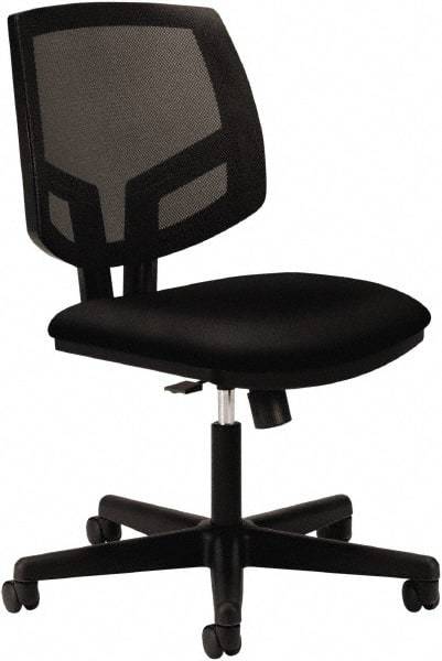 Hon - 38-1/2" High Task Chair with Synchro-Tilt - 24" Wide x 25" Deep, 100% Polyester Seat, Black - USA Tool & Supply