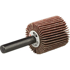 3M - 1-1/2" Diam x 1" Face Width, Fine Aluminum Oxide Coated Mounted Flap Wheel - Mandrel Mount, 120 Grit - USA Tool & Supply