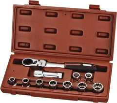 Paramount - 11 Piece 3/4" Drive Deep Well Socket Set - 12 Points, 3/8" to 3/4" Range, Inch Measurement Standard - USA Tool & Supply
