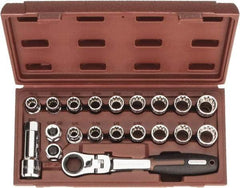 Paramount - 20 Piece 3/4" Drive Deep Well Socket Set - 12 Points, 3/8" to 3/4" (10mm to 19mm) Range, Inch/Metric Measurement Standard - USA Tool & Supply