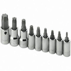 SK - 9 Piece 1/4 & 3/8" Drive Torx Bit Socket Set - USA Tool & Supply