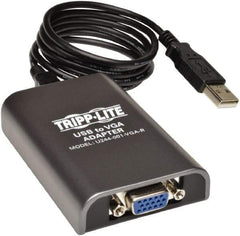 Tripp-Lite - Dual-Monitor Adapter - USB Connector, Black, Use with Cabling and Video Applications - USA Tool & Supply