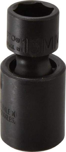 Proto - 3/8" Drive 13mm Standard Universal Impact Socket - 6 Points, 2" OAL - USA Tool & Supply