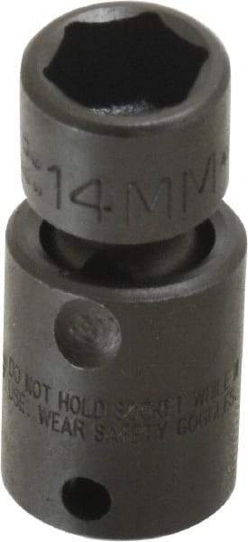 Proto - 3/8" Drive 14mm Standard Universal Impact Socket - 6 Points, 2" OAL - USA Tool & Supply