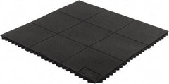 Wearwell - 3' Long x 3' Wide, Dry/Wet Environment, Anti-Fatigue Matting - Black, CFR Rubber with CFR Rubber Base, Straight - USA Tool & Supply
