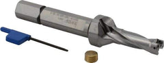Iscar - 1-1/2" Max Drill Depth, 3xD, 1/2" Diam, Indexable Insert Drill - 2 Inserts, 5/8" Shank Diam, Straight Shank - USA Tool & Supply