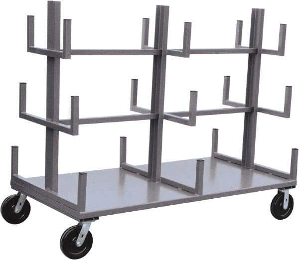 Jamco - 4,000 Lb Capacity Bar & Pipe Truck - Steel Deck, 72" OAW, 11" Platform Height, Phenolic Casters - USA Tool & Supply
