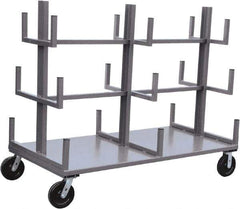 Jamco - 4,000 Lb Capacity Bar & Pipe Truck - Steel Deck, 48" OAW, 11" Platform Height, Phenolic Casters - USA Tool & Supply