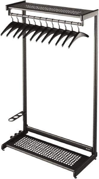 Quartet - 12 Hooks, 48" Long x 18-1/2" Deep, Steel Single Side Garment Rack - 61-1/2" High - USA Tool & Supply