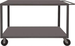 Durham - 4,000 Lb Capacity, 36" Wide x 48" Long x 37-1/2" High Heavy Duty Service Cart - 2 Shelf, Steel, 2 Rigid/2 Swivel Casters - USA Tool & Supply