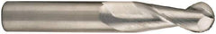 SGS - 3/8" Diam, 1" LOC, 2 Flute Solid Carbide Ball End Mill - Uncoated, Single End, 2-1/2" OAL, 3/8" Shank Diam, Spiral Flute - USA Tool & Supply