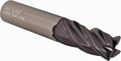 SGS - 5/8", 4 Flute, Single End, Solid Carbide, 0.03" Corner Radius End Mill - 3-1/2" OAL, Right Hand Flute, 1-1/4" LOC, Right Hand Cut - USA Tool & Supply