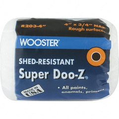 Wooster Brush - 3/4" Nap, 4" Wide Paint Roller Cover - Rough Texture, Woven - USA Tool & Supply