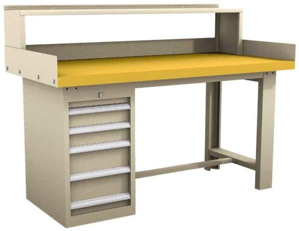 Value Collection - 5 Drawer, Modular Workstation - 5,400 Lb Capacity, Shop Top, Tan, 30" Wide x 32" High x 72" Long - USA Tool & Supply