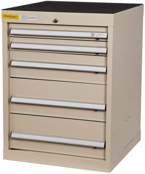 Value Collection - 5 Drawer, Cabinet Only - Tan, 24" Wide x 32" High - USA Tool & Supply