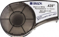 Brady - 0.439" Wide x 84" Long, White Heat Shrinkable Polyolefin Heat Shrink Tubing - For BMP21 Plus Portable Label Printer, IDPAL Handheld Label Maker - USA Tool & Supply