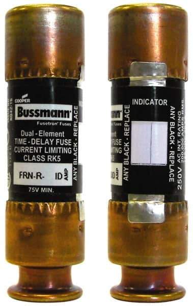 Cooper Bussmann - 300 VDC, 600 VAC, 17.5 Amp, Time Delay General Purpose Fuse - Fuse Holder Mount, 127mm OAL, 20 at DC, 200 (RMS) kA Rating, 20.6mm Diam - USA Tool & Supply