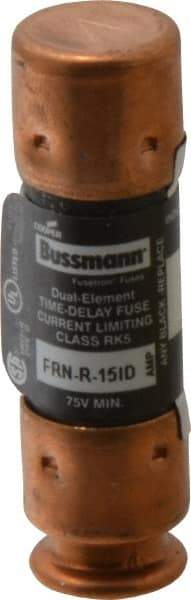 Cooper Bussmann - 125 VDC, 250 VAC, 15 Amp, Time Delay General Purpose Fuse - Fuse Holder Mount, 50.8mm OAL, 20 at DC, 200 (RMS) kA Rating, 14.3mm Diam - USA Tool & Supply