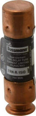 Cooper Bussmann - 125 VDC, 250 VAC, 15 Amp, Time Delay General Purpose Fuse - Fuse Holder Mount, 50.8mm OAL, 20 at DC, 200 (RMS) kA Rating, 14.3mm Diam - USA Tool & Supply