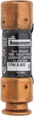 Cooper Bussmann - 125 VDC, 250 VAC, 8 Amp, Time Delay General Purpose Fuse - Fuse Holder Mount, 50.8mm OAL, 20 at DC, 200 (RMS) kA Rating, 14.3mm Diam - USA Tool & Supply