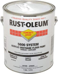 Rust-Oleum - 1 Gal Can Satin Safety Yellow Floor Coating - <100 g/L VOC Content - USA Tool & Supply