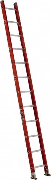 Louisville - 12' High, Type IA Rating, Fiberglass Single Ladder - USA Tool & Supply