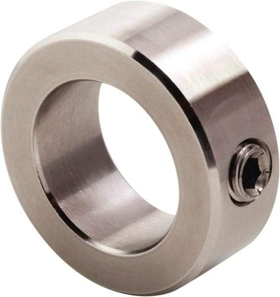 Climax Metal Products - 5/32" Bore, Stainless Steel, Set Screw Shaft Collar - 7/16" Outside Diam, 1/4" Wide - USA Tool & Supply
