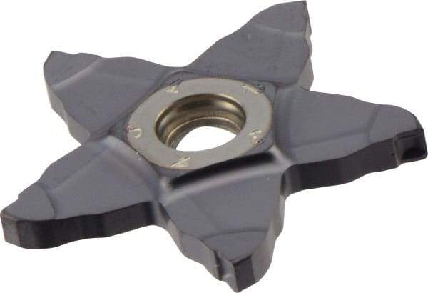 Iscar - PENTA34N300 IC908 Grade, 0.1181" Cutting Width, Carbide Cutoff Insert - Neutral Lead Angle, 0.0157" Cnr Rad, TiAlN Coated - USA Tool & Supply