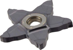 Iscar - PENTA34N300 IC908 Grade, 0.1181" Cutting Width, Carbide Cutoff Insert - Neutral Lead Angle, 0.0157" Cnr Rad, TiAlN Coated - USA Tool & Supply