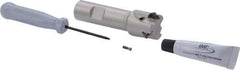 Iscar - 1" Cut Diam, 0.315" Max Depth of Cut, 3/4" Shank Diam, 3.38" OAL, Indexable Square Shoulder Helical End Mill - Weldon Shank, 90° Lead Angle, Through Coolant, Series Helitang - USA Tool & Supply