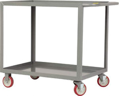 Little Giant - 1,200 Lb Capacity, 18" Wide x 24" Long x 35" High Service Cart - 2 Shelf, Steel, 2 Rigid/2 Swivel Casters - USA Tool & Supply