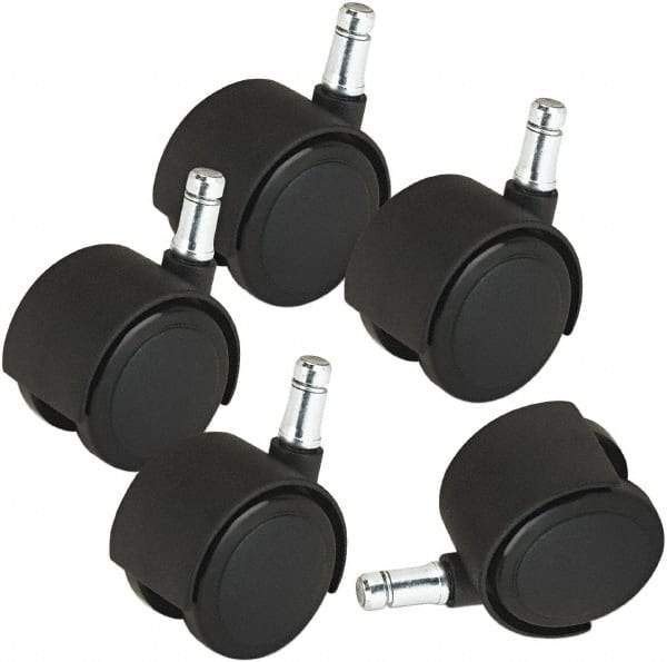 Master Caster - Matte Black Carpet Casters - For Wood & Tubular Metal Chairs & Office Furniture - USA Tool & Supply