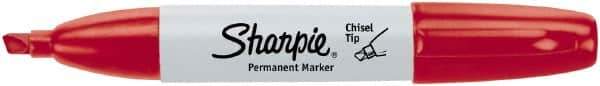 Sharpie - Red Permanent Marker - Chisel Medium Tip, AP Nontoxic Ink - USA Tool & Supply