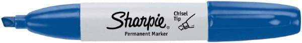 Sharpie - Blue Permanent Marker - Chisel Medium Tip, AP Nontoxic Ink - USA Tool & Supply