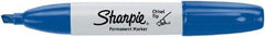 Sharpie - Blue Permanent Marker - Chisel Medium Tip, AP Nontoxic Ink - USA Tool & Supply