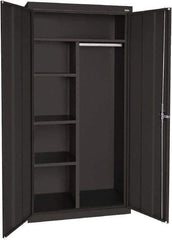 Sandusky Lee - 5 Shelf Combination Storage Cabinet - Steel, 46" Wide x 24" Deep x 72" High, Black - USA Tool & Supply