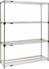 Eagle MHC - 4 Shelf Eagle MHC Wire Shelving - Starter Unit - 72" Wide x 24" Deep x 74" High, - USA Tool & Supply