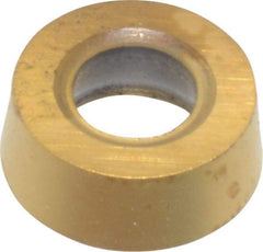 Hertel - RCMT21.50 Grade HC210 Carbide Turning Insert - TiN Finish, Round, 1/4" Inscr Circle, 3/32" Thick - USA Tool & Supply