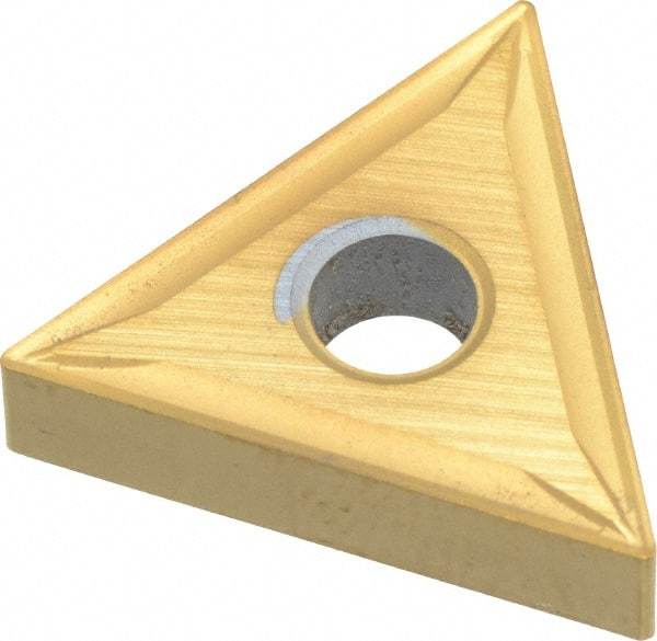 Hertel - TNMG431 F Grade HC210 Carbide Turning Insert - TiN Finish, 60° Triangle, 1/2" Inscr Circle, 3/16" Thick, 1/64" Corner Radius - USA Tool & Supply