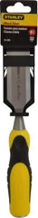 Stanley - 9" OAL x 1-1/4" Blade Width Wood Chisel - 1-1/4" Tip, Polypropylene Handle - USA Tool & Supply