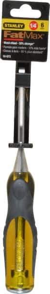 Stanley - 9" OAL x 1/4" Blade Width Wood Chisel - 1/4" Tip, Acetate & Rubber Grip Handle - USA Tool & Supply