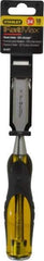 Stanley - 9" OAL x 3/4" Blade Width Wood Chisel - 3/4" Tip, Acetate & Rubber Grip Handle - USA Tool & Supply