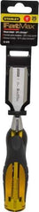 Stanley - 9" OAL x 1" Blade Width Wood Chisel - 1" Tip, Acetate & Rubber Grip Handle - USA Tool & Supply