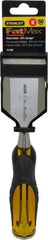 Stanley - 9" OAL x 2" Blade Width Wood Chisel - 2" Tip, Acetate & Rubber Grip Handle - USA Tool & Supply