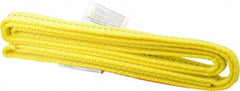 Made in USA - 4' Long x 1" Wide, 2,400 Lb Basket Capacity, 2,400 Lb Vertical Capacity, 1 Ply, Nylon Web Sling - USA Tool & Supply