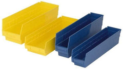 Quantum Storage - 50 Lb. Load Capacity, 11-5/8" Deep, Yellow Polypropylene Hopper Shelf Bin - 6" High x 4-1/8" Wide x 11-5/8" Long - USA Tool & Supply