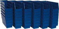 Quantum Storage - 50 Lb. Load Capacity, 11-5/8" Deep, Blue Polypropylene Hopper Shelf Bin - 6" High x 4-1/8" Wide x 11-5/8" Long - USA Tool & Supply