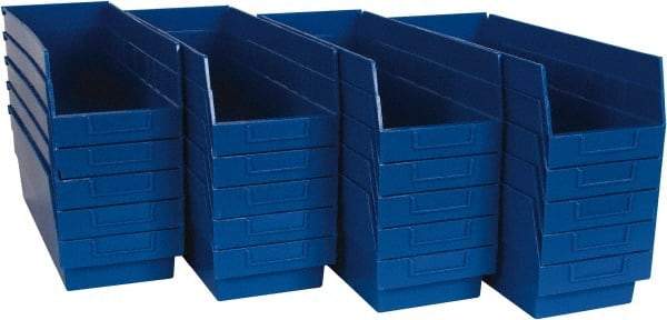 Quantum Storage - 50 Lb. Load Capacity, 17-7/8" Deep, Blue Polypropylene Hopper Shelf Bin - 6" High x 6-5/8" Wide x 17-7/8" Long - USA Tool & Supply