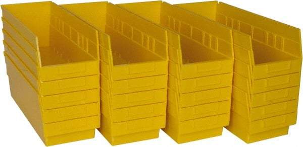 Quantum Storage - 50 Lb. Load Capacity, 17-7/8" Deep, Yellow Polypropylene Hopper Shelf Bin - 6" High x 6-5/8" Wide x 17-7/8" Long - USA Tool & Supply